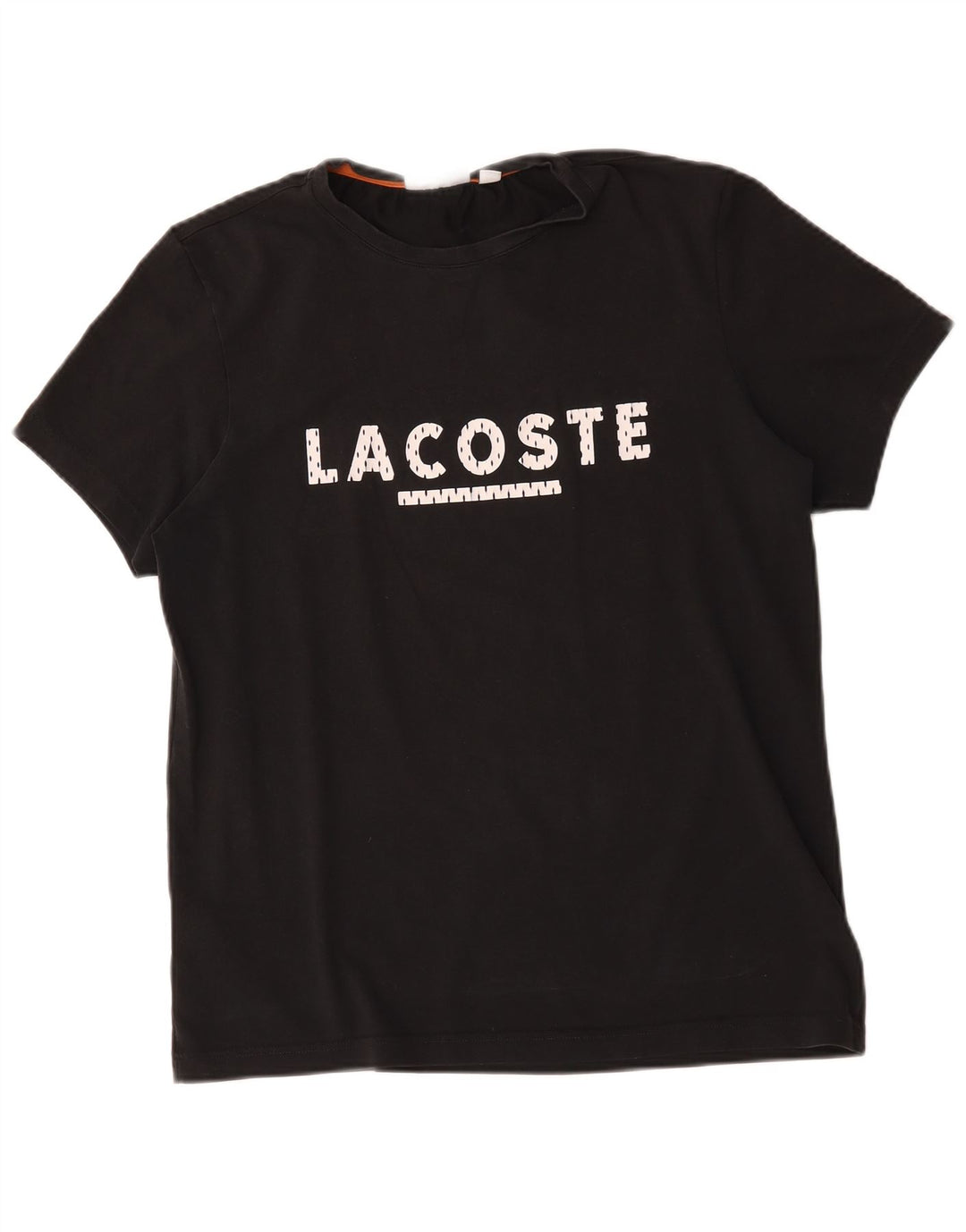 Lacoste Herre grafisk T-shirt top størrelse 3 Lille sort bomuld