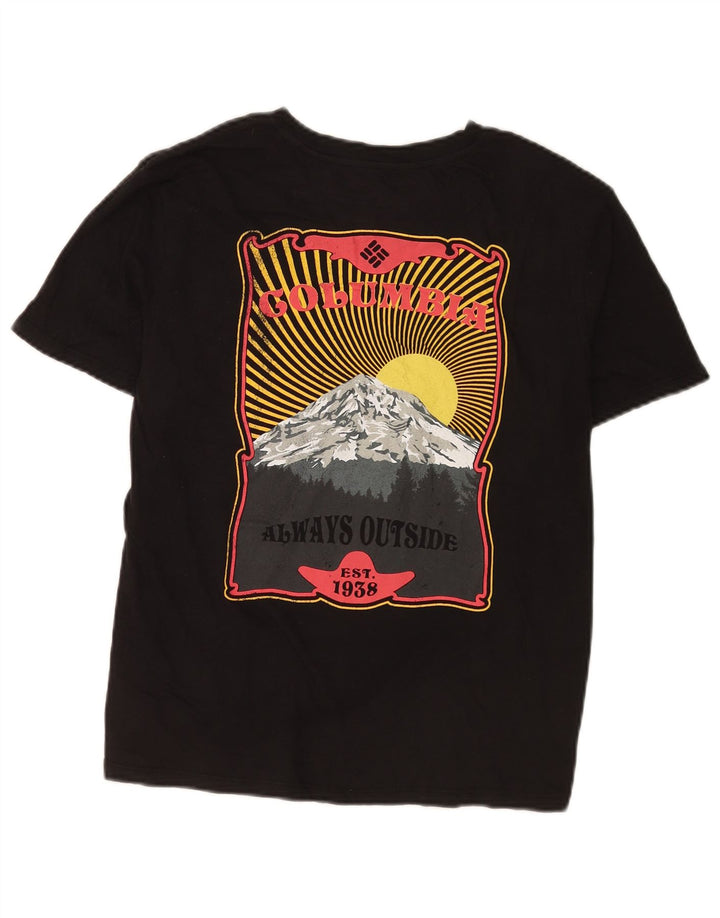 Columbia Womens Grafisk T-Shirt Top UK 14 Medium Sort Bomuld