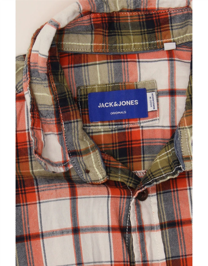 JACK & JONES Mens Flannel Shirt Medium Multicoloured Check Cotton Vintage Jack & Jones and Second-Hand Jack & Jones from Messina Hembry 