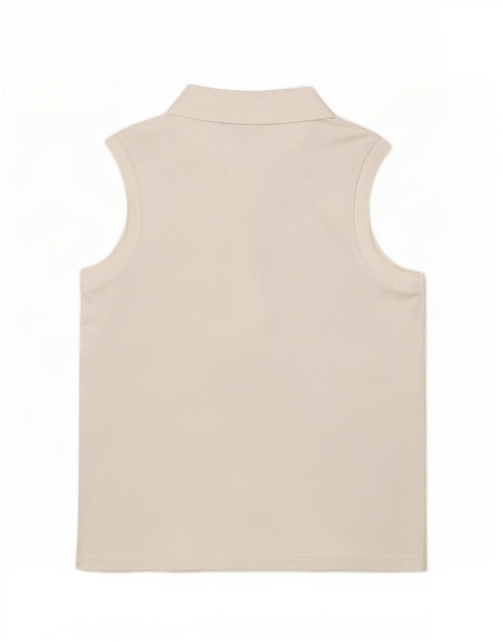 Lacoste Dame Ærmeløs Slim Fit Polo Shirt EU 36 Small White