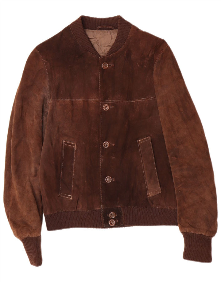 Vintage herre ruskind bomberjakke IT 48 Medium Brun