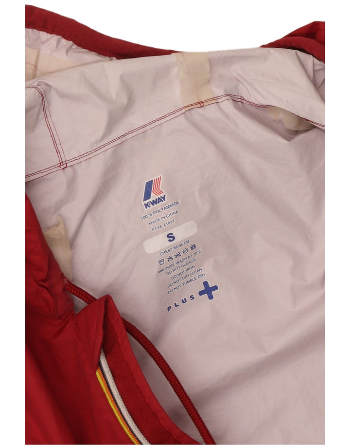K-Way Regnjakke med hætte til mænd UK 10 Lille rød polyamid