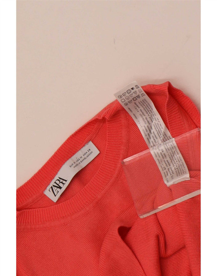 Zara Womens Crop Vest Top UK 12 Medium Red Viscose