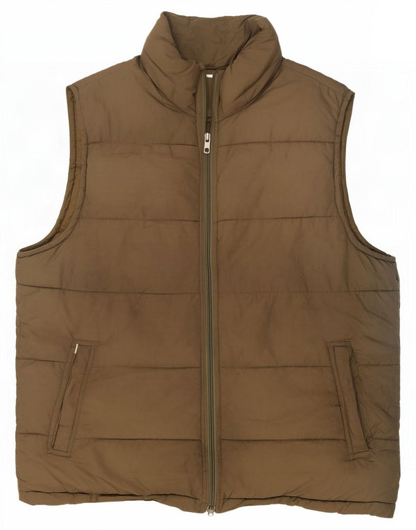 Gap Mens Padded Gilet UK 38 Medium Khaki Polyester