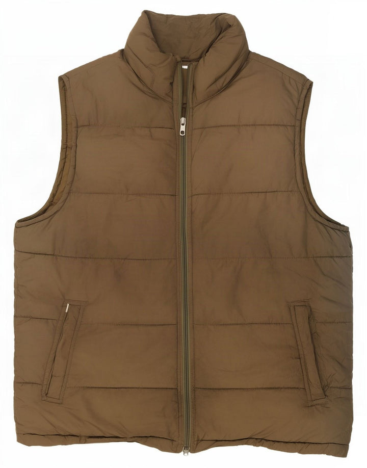 Gap Herre Polstret Gilet UK 38 Medium Khaki Polyester