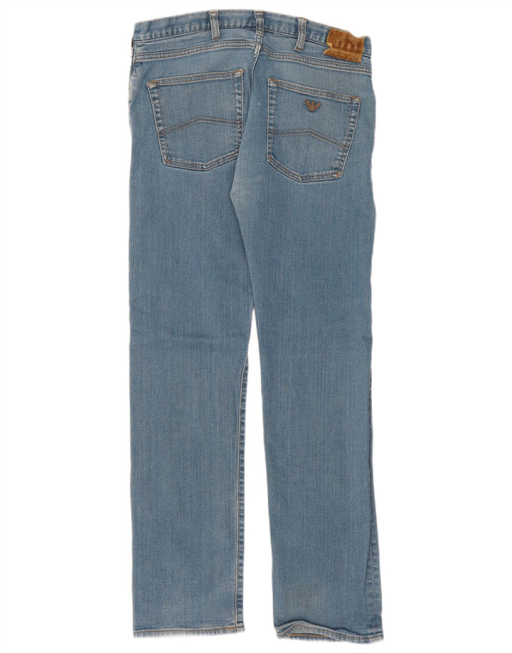 Armani Straight Jeans til mænd W34 L32 Blå Bomuld
