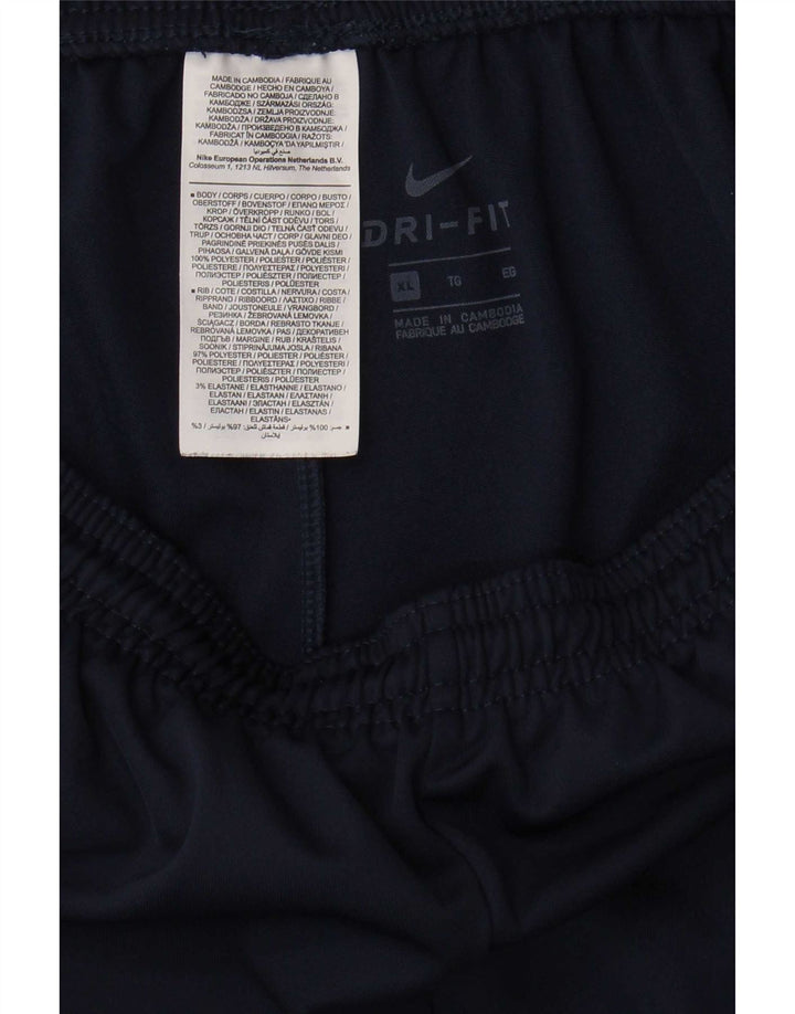 Nike herre Dri Fit træningsdragt bukser XL marineblå polyester