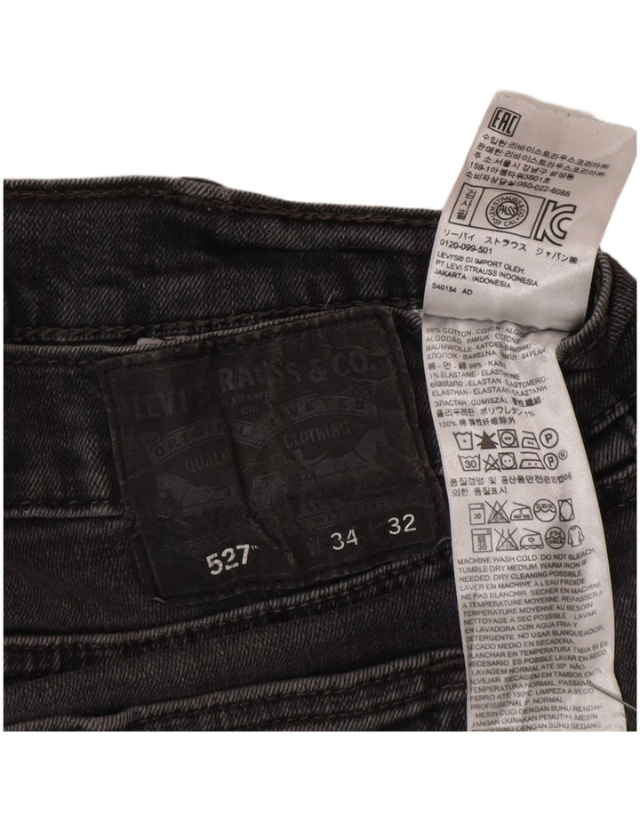 Levi's Herre 527 Bootcut Jeans W34 L32 Grå Bomuld