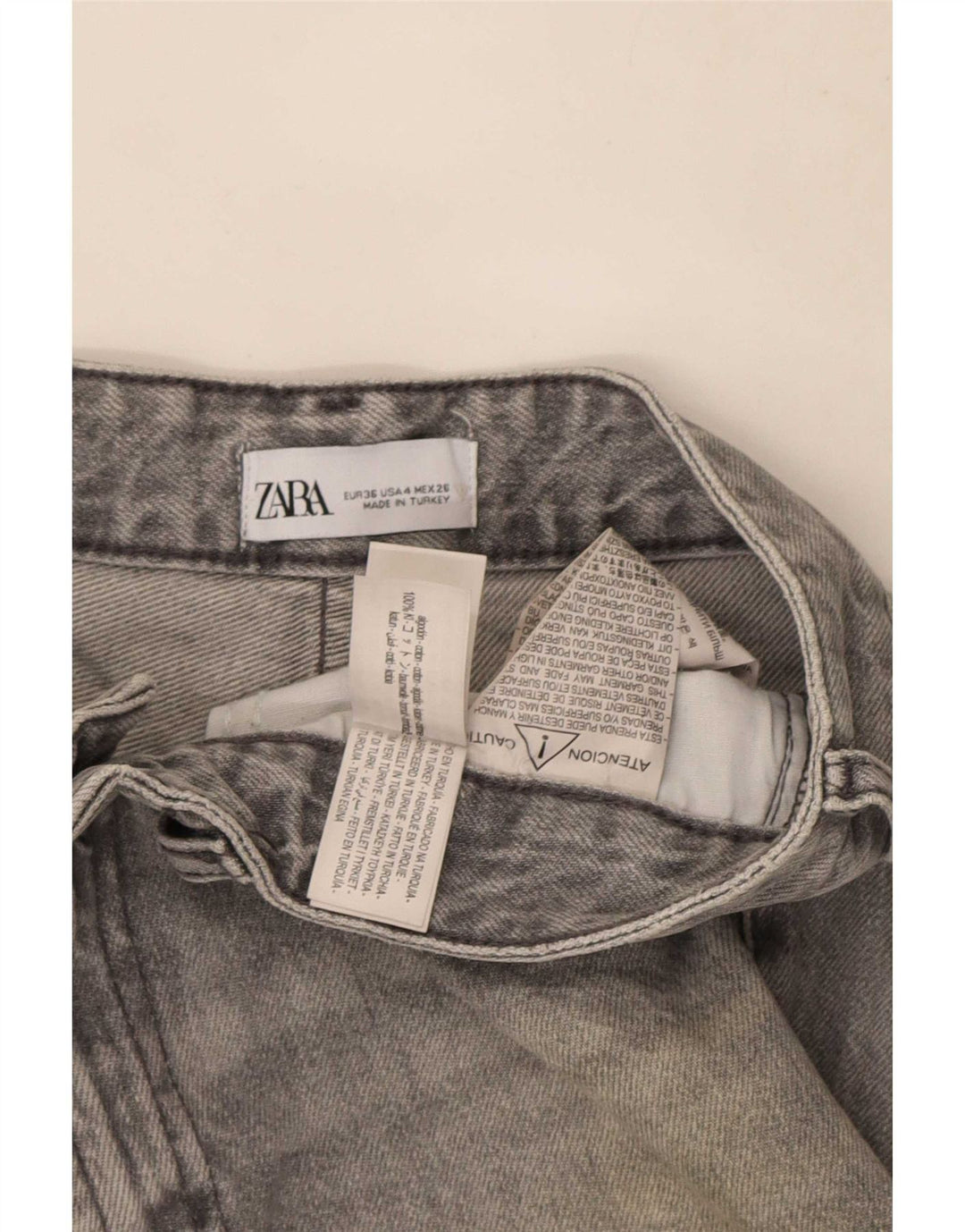 Zara Dame Bootcut Jeans EU 36 XS W26 L33 Grå Bomuld