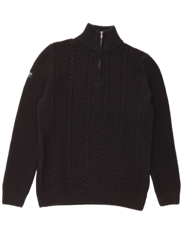 Superdry Sweater med lynlås til mænd XL sort akryl