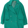 Franco Ancona Dame Oversized Dobbeltradet Frakke IT 46 Stor grøn uld