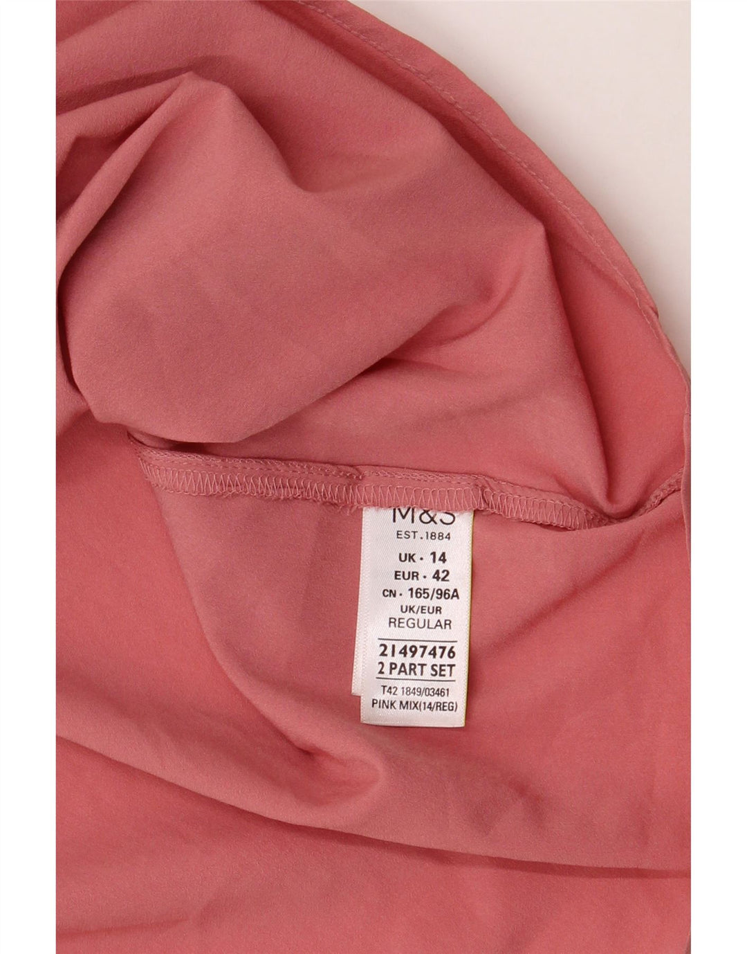 Marks & Spencer Dame Slip Dress UK 14 Medium Pink Polyester