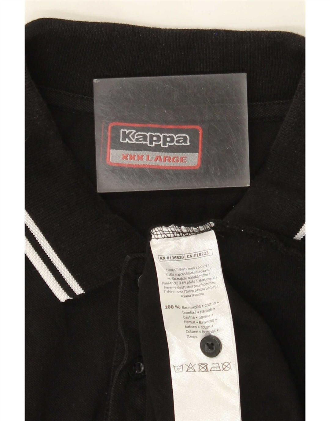 Kappa herre poloshirt 3XL sort bomuld