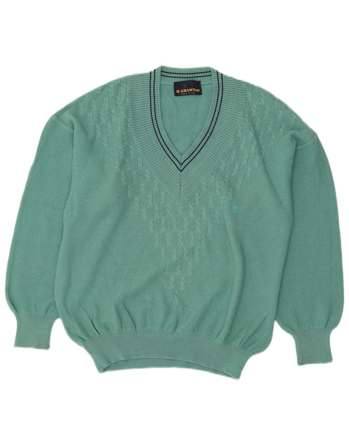 Il Granchio Herre V-hals sweater Medium Grøn