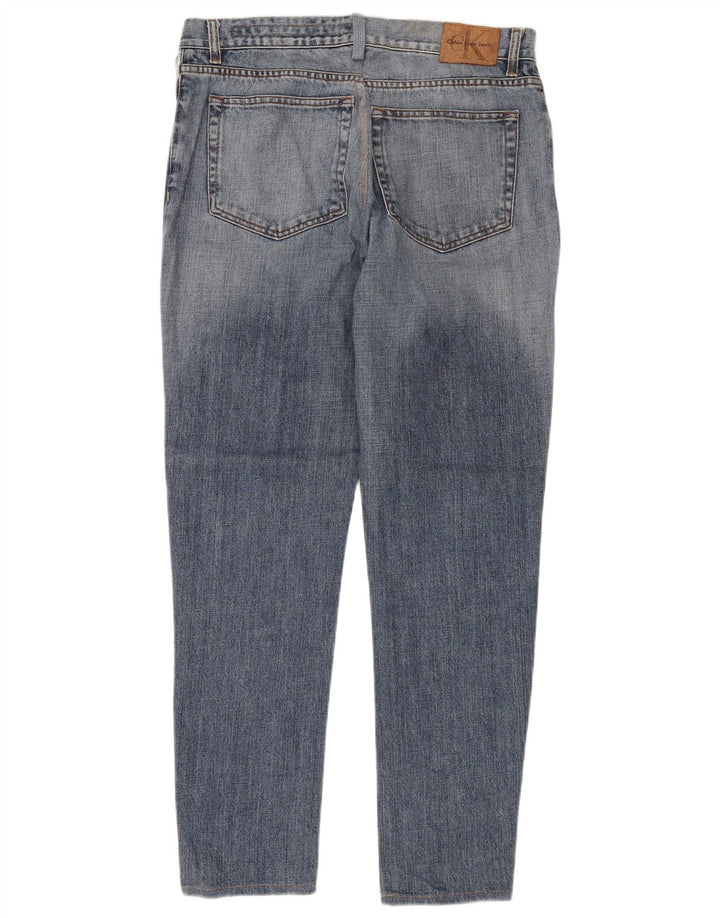 CALVIN KLEIN Herre Slim Jeans W36 L30 Blå Bomuld