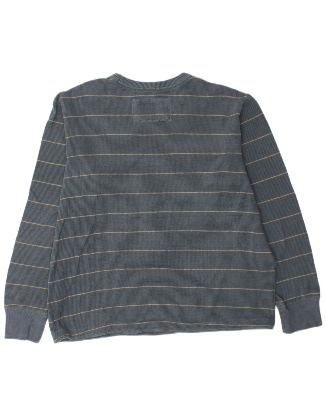 EDDIE BAUER Herre Top Langærmet XL Blå Stribet Bomuld