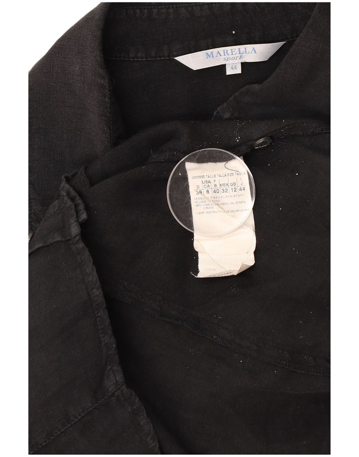 Marella Dameskjorte UK 12 Medium Sort Linned