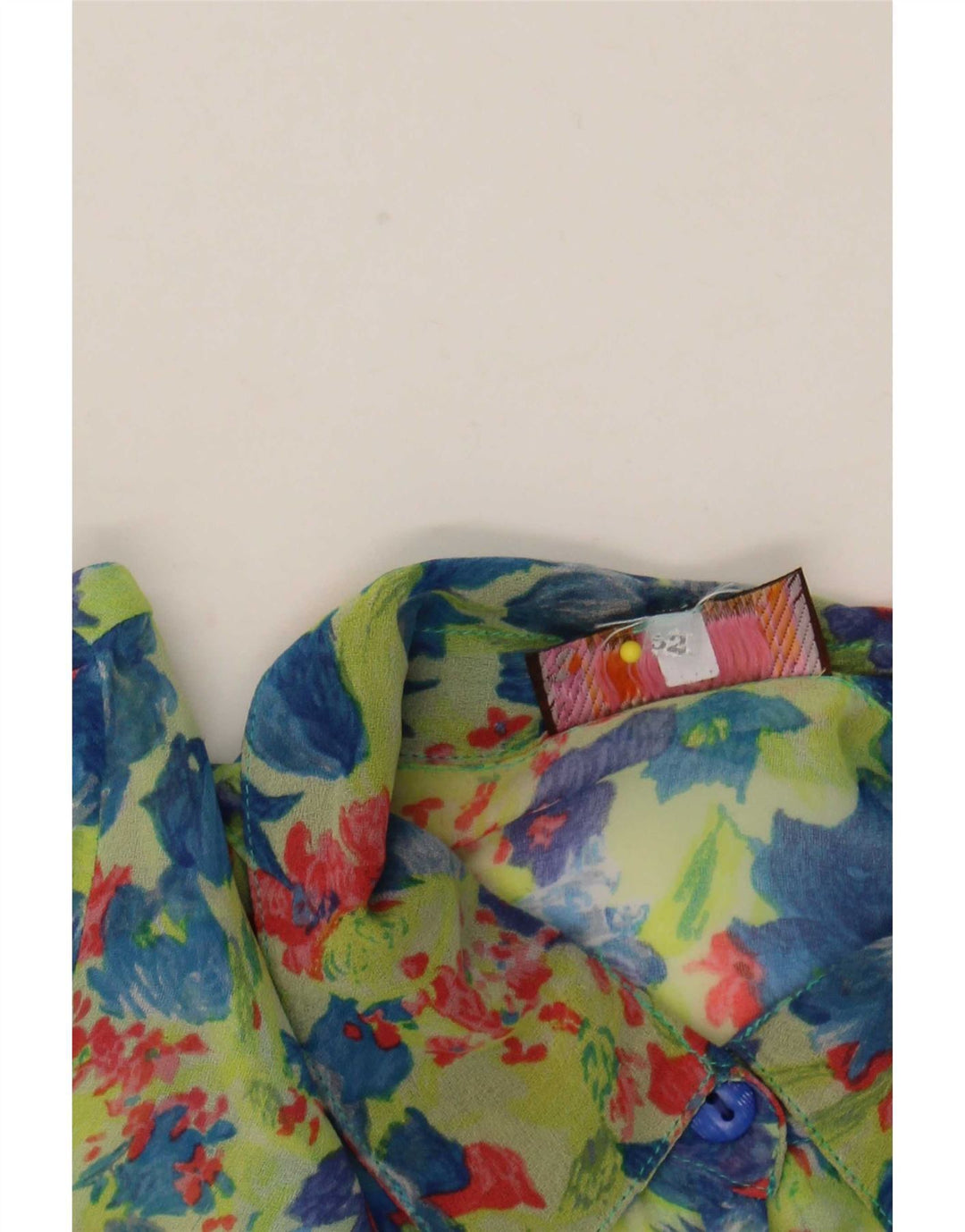 Leonik Dame Gennemsigtig Skjorte Bluse IT 52 2XL Grøn Blomster