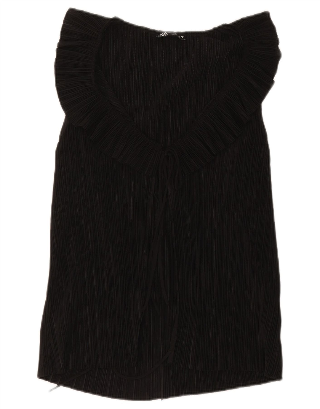 Zara Dame ærmeløs bluse Top UK 12 Medium Sort Polyester