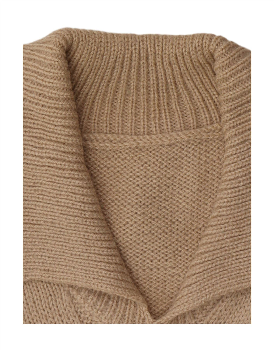 Vintage Dame Polo Neck Jumper Sweater UK 14 Medium Beige