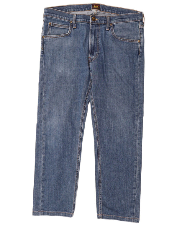Lee Mens Daren Zip Fly Straight Jeans W34 L26 Blå Bomuld