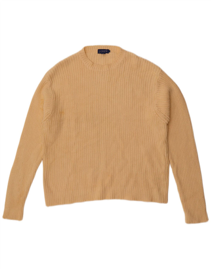 J. Crew Herre trøje med rund hals, stor gul bomuld