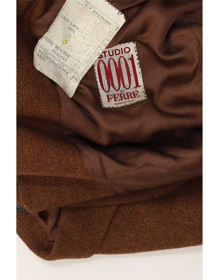 Ferre Herre 2-knaps blazerjakke IT 50 Large Brown Flecked Wool