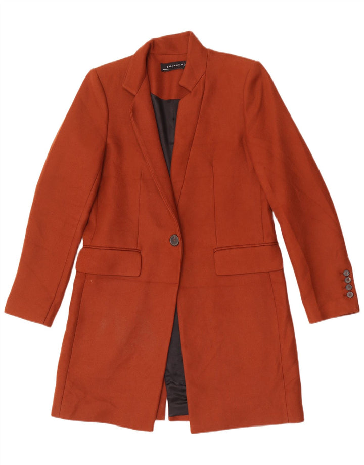 Zara Dame Overfrakke UK 10 Lille brun polyester