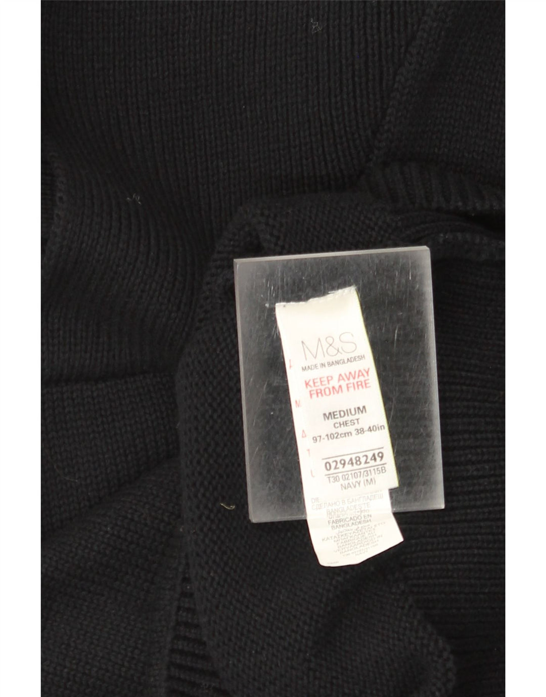 Marks & Spencer Herre Shawl Neck Jumper Sweater Medium Sort Bomuld