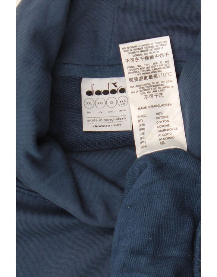 Diadora Herre Rullehals Sweatshirt Jumper 2XL Navy Blue Bomuld