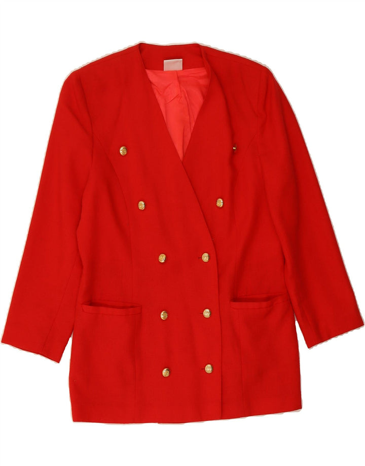 BARUCH Womens Longline 3/4 Sleeve Blazer Jacket UK 10 Small Red Vintage Baruch and Second-Hand Baruch from Messina Hembry 