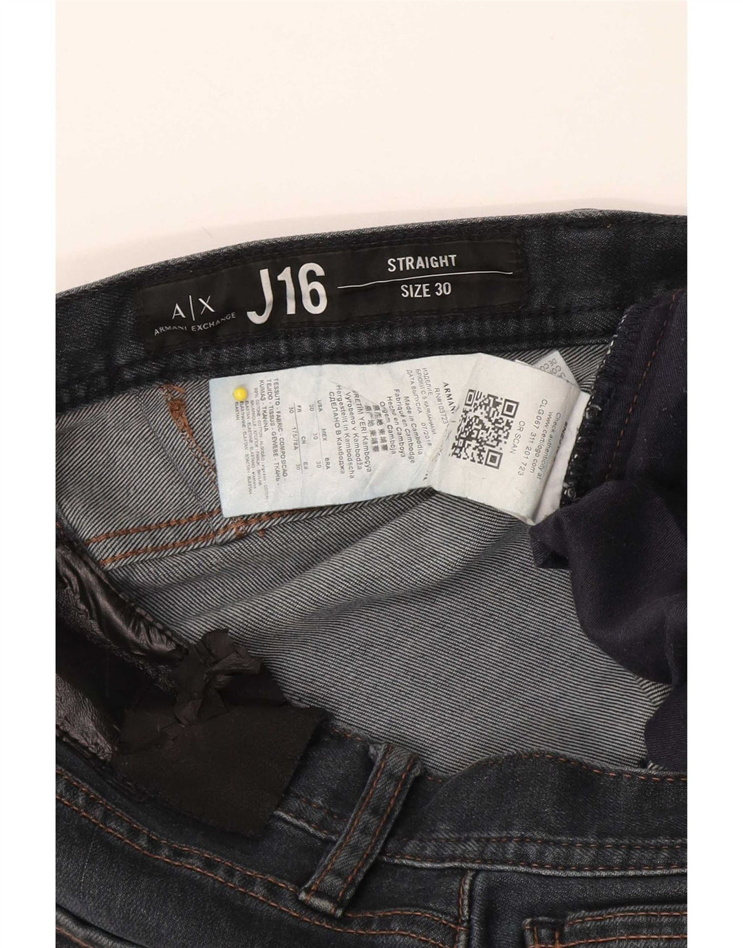 Armani Exchange Herre Straight Jeans W30 L32 Marineblå Bomuld