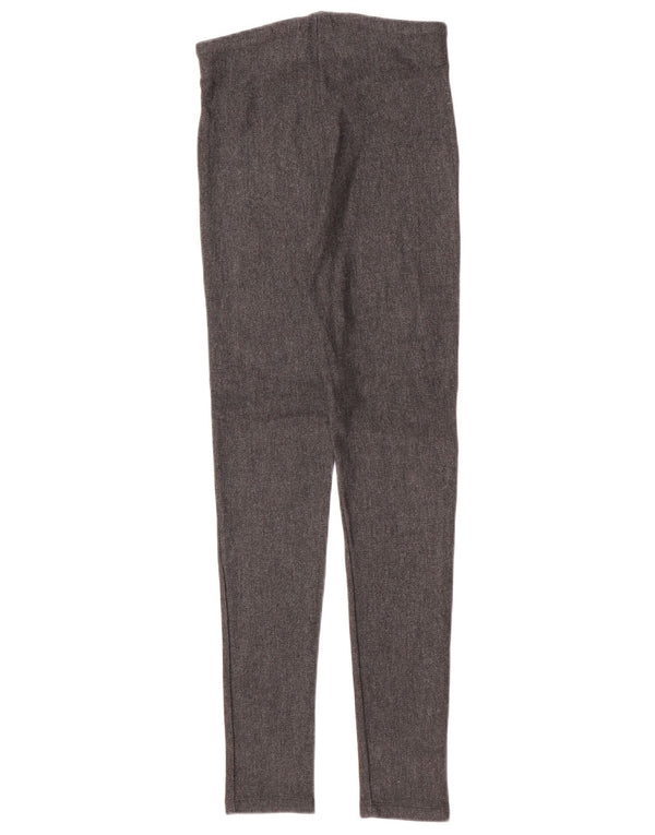 Zara Womens Leggings UK 8 Small Grey Herringbone Viscose