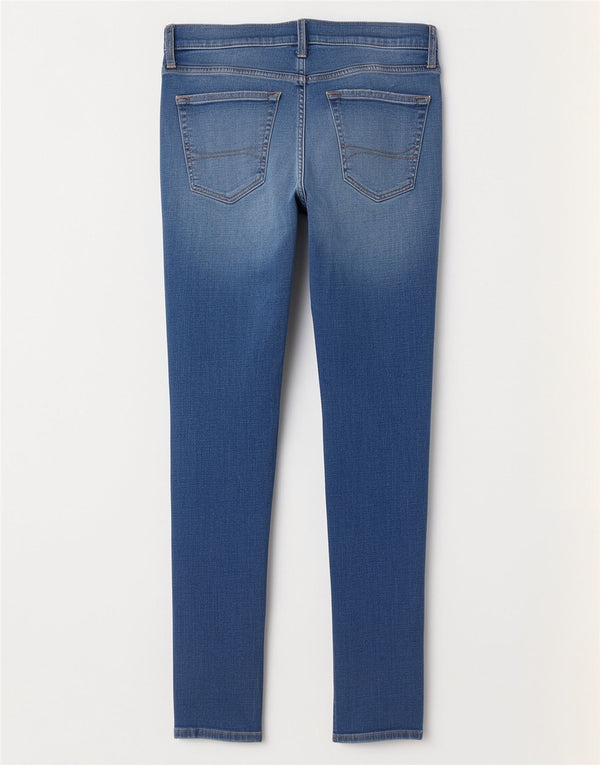 Hollister Kvinders Distressed Skinny Jeans W32 L32 Blå Bomuld