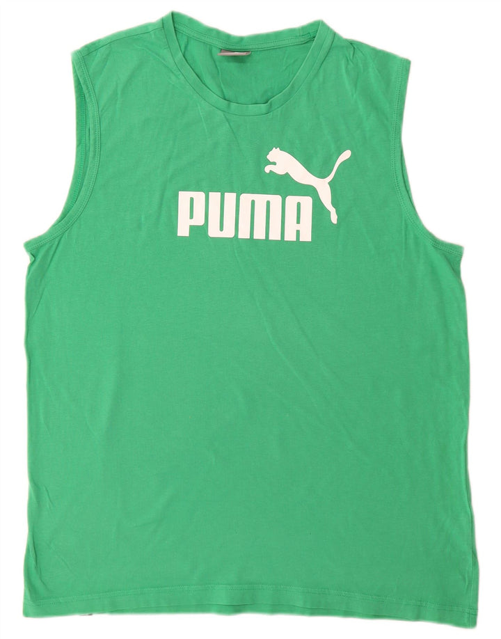 Puma Herre Grafisk Vest Top Stor Grøn Bomuld