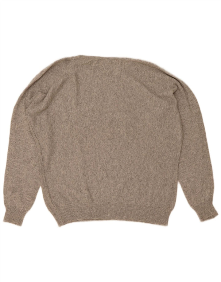 Massimo Dutti Dame Boat Neck Jumper Sweater UK 14 Medium Grey Flecked