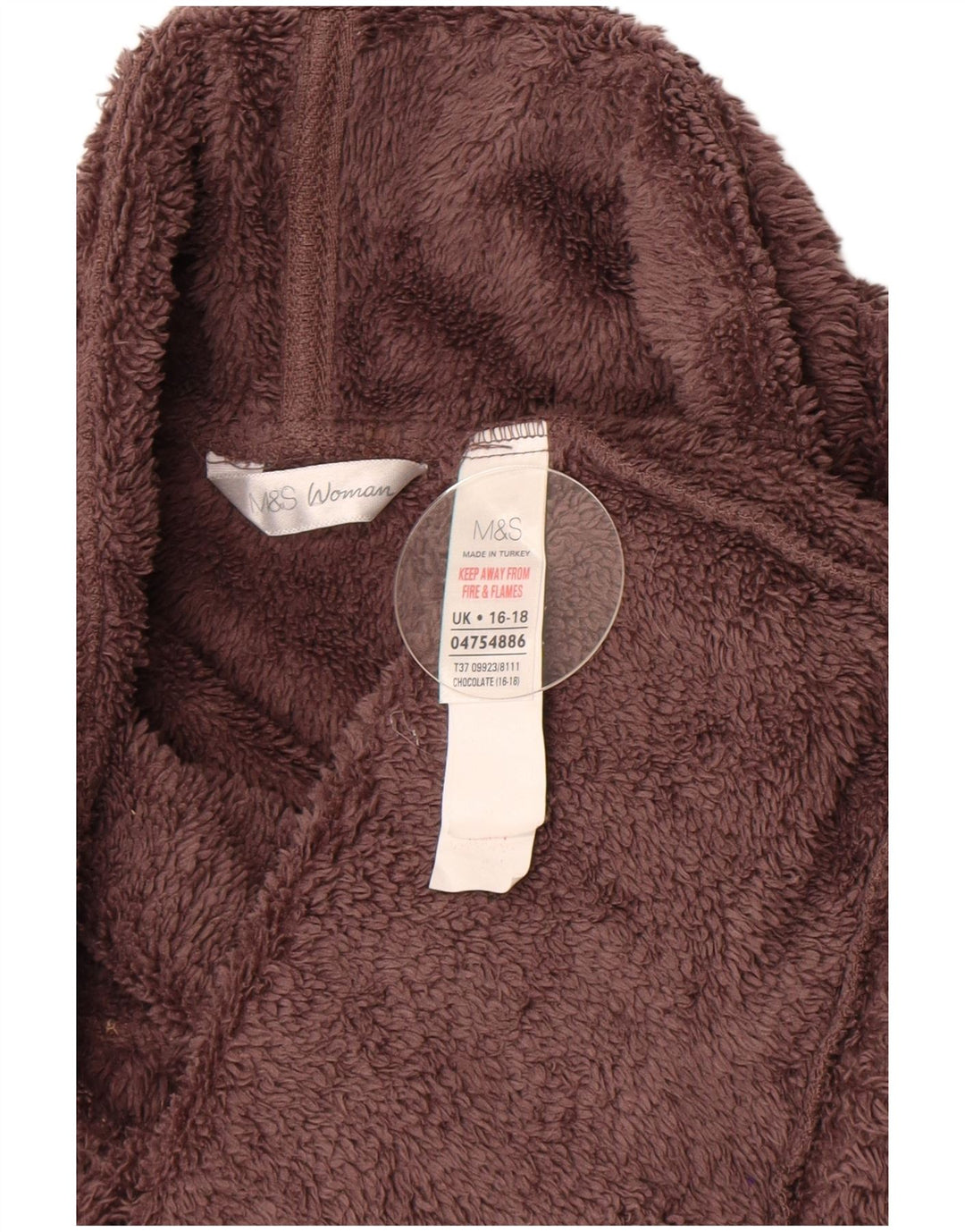 Marks & Spencer Dame Roll Neck Fleece Jumper UK 16/18 Stor Brun