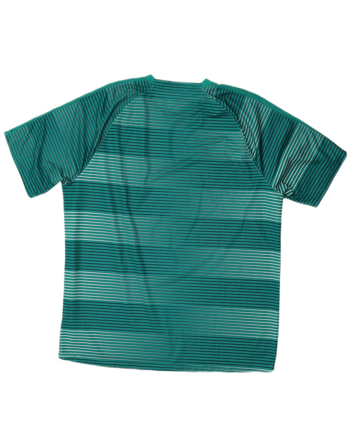 Nike herre Dri Fit T-shirt top 2XL grøn stribet polyester