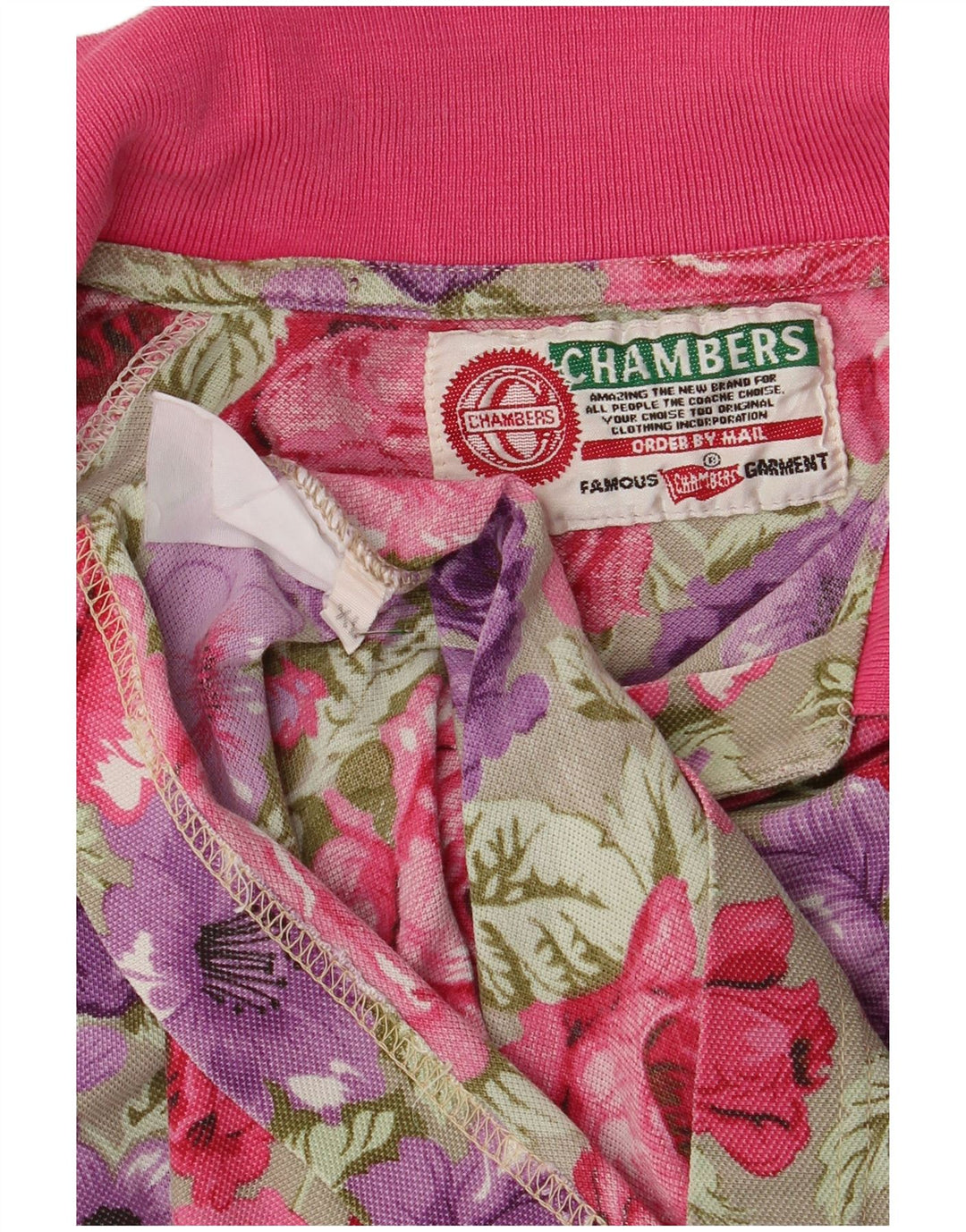 Chambers Dame Polo Shirt UK 18 XL Multicolored Floral