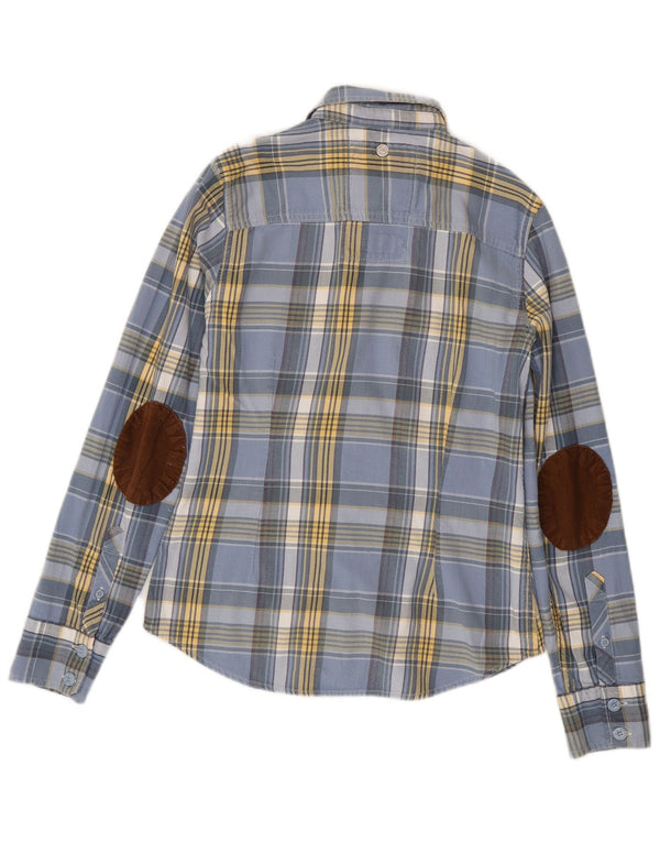 Superdry Klassisk skovhugger-flanelskjorte til kvinder, UK 12 Medium Blue Check