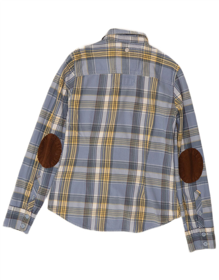 Superdry Klassisk skovhugger-flanelskjorte til kvinder, UK 12 Medium Blue Check
