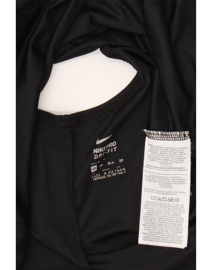 Nike Dame Dri Fit Oversized grafisk vest Top UK 6 XS Sort Polyester