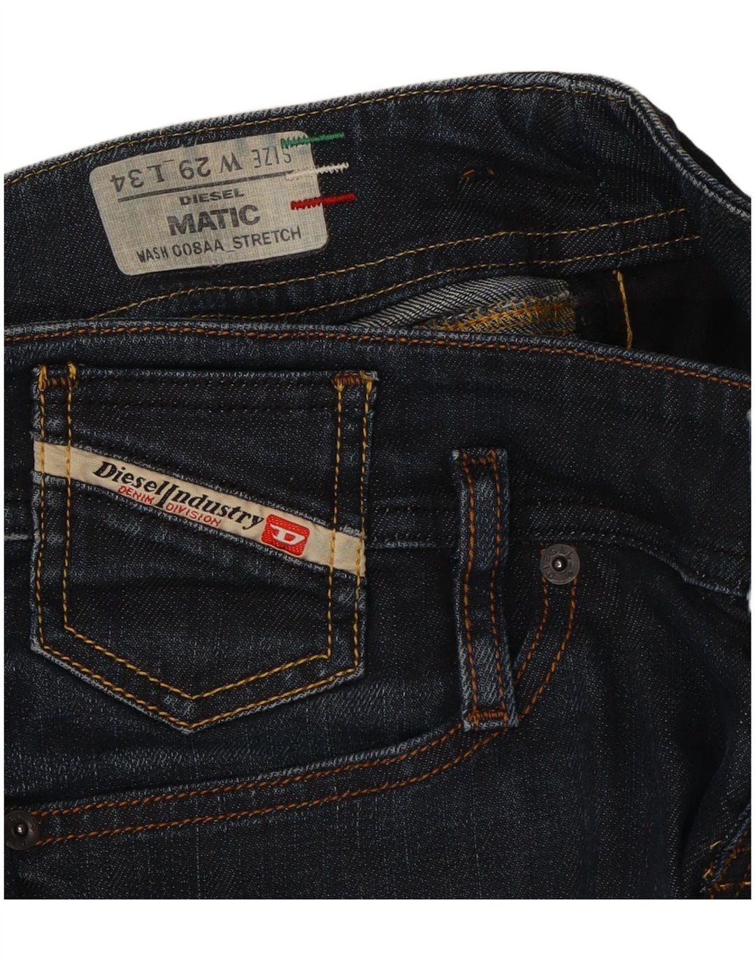 DIESEL Womens Matic Slim Jeans W29 L29 Navy Blue Cotton