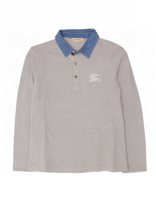 Burberry Boys Langærmet Rugby Polo Shirt 13-14 År Grå Bomuld