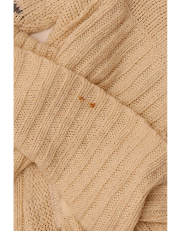 SUPERDRY Dame Longline Cardigan Sweater UK 14 Medium Off White