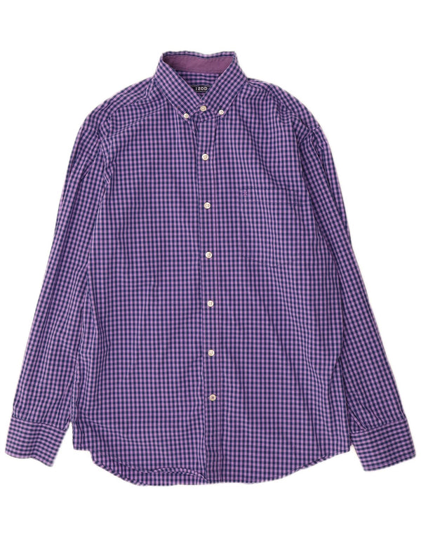 IZOD Herreskjorte Medium Lilla Gingham Bomuld