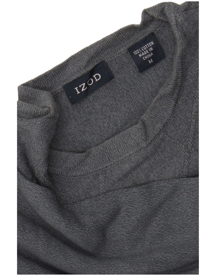 IZOD Herre sweater med rund hals, mellemgrå Argyle/Diamond Bomuld