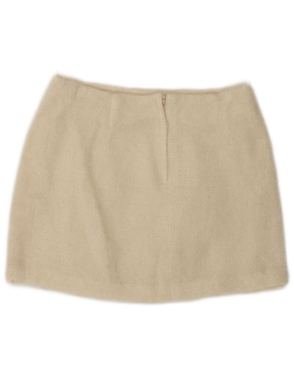 Topshop Damestrik mininederdel UK 12 Medium W28 Beige Uld