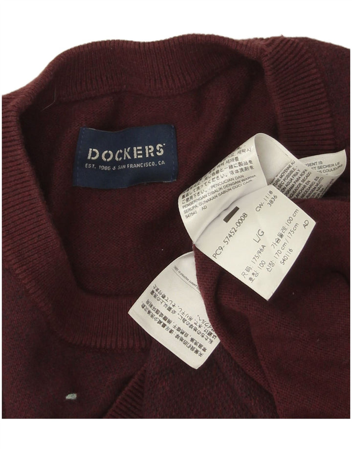 Dockers Herre Crew Neck trøje Sweater Large Bourgogne bomuld