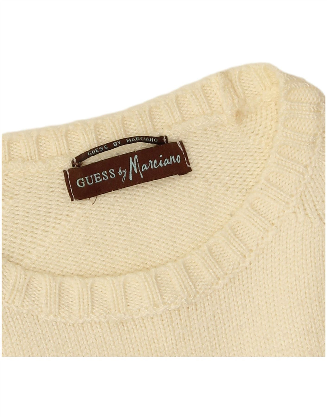 Guess By Marciano Herre sweater med rund hals, Medium Off White